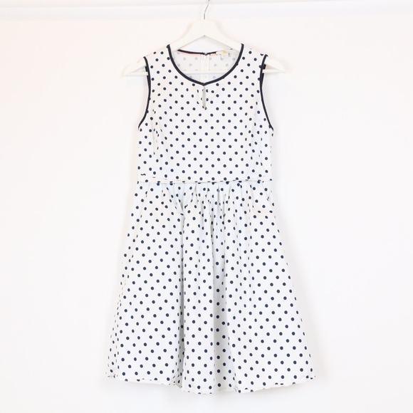 Boden Maddie Ivory Dot Dress - Picture 1 of 8
